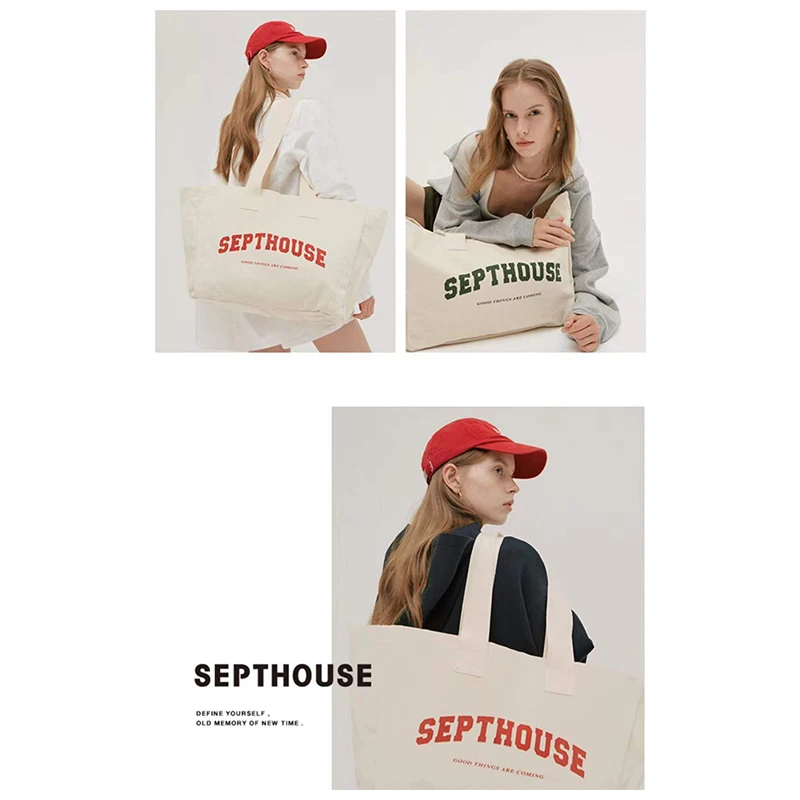 Custom printed logo recycle grocery tote  boat bag heavy canvas large bulk reusable personalized cotton shopping bag