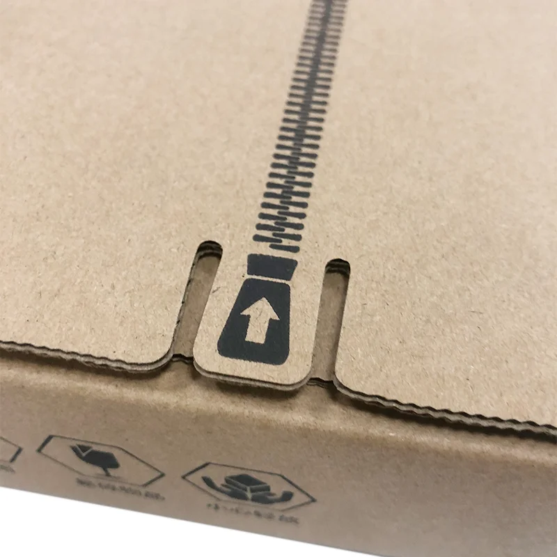 Ecommerce Custom Paper Self-adhesive Tear-off Strip Small Zipper Shipping Kraft Mailing Mailer Box Amazon Branded Tear Strip Box