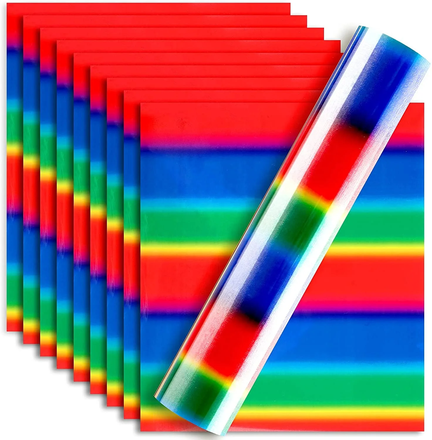 MENGQI Vinyl Paper Heat Transfer PU Heat Transfer Rainbow Cricut Vinyl