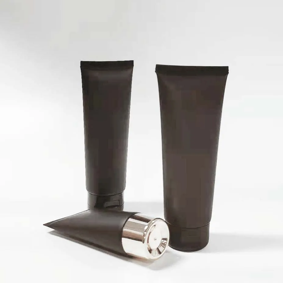 
10g 20g 30g 50g 60g 80g 100g 200g PP Empty Glossy Matte Black Soft Cosmetic Lotion Squeeze Tube 