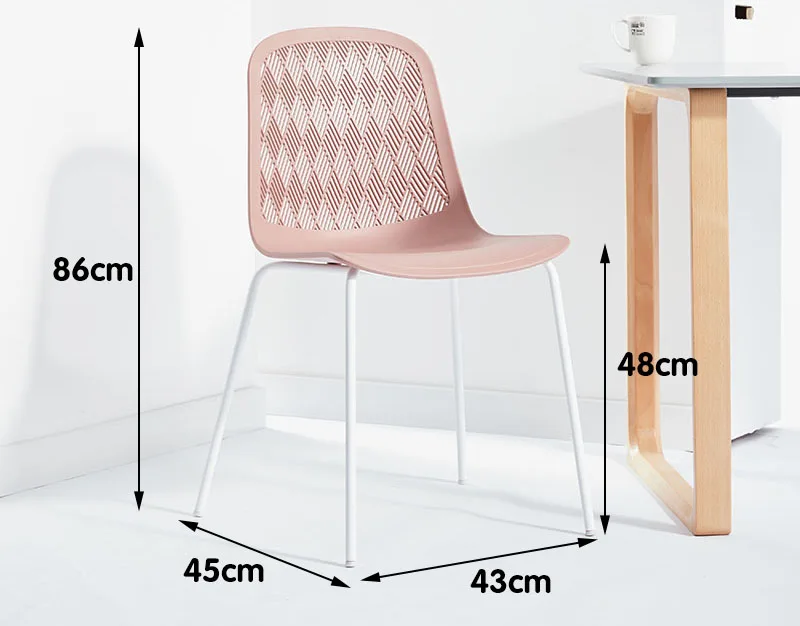 
Italy design European style plastic dining chair restaurant chair with roll back 