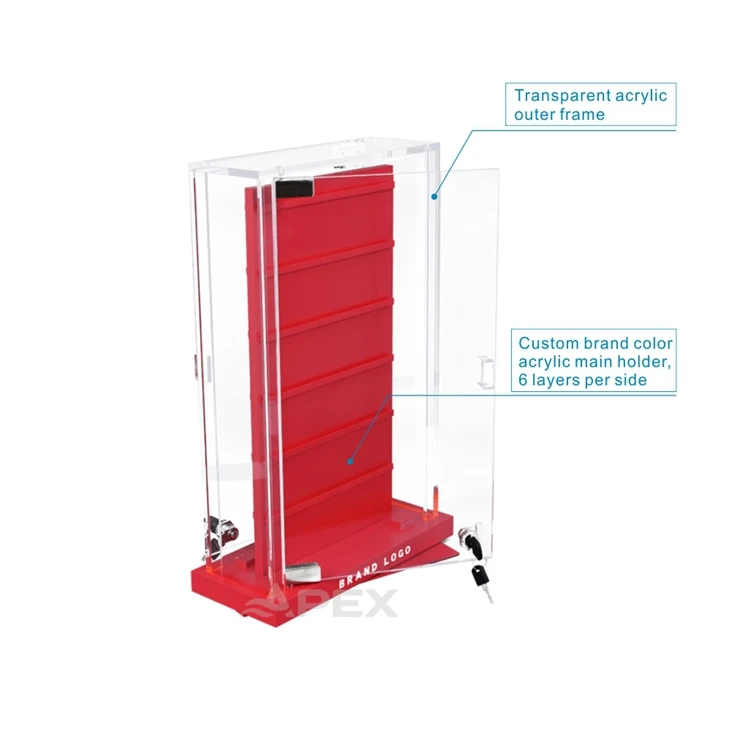 APEX Acrylic Turntable Rotating Display Stand Clear Door Jewelry Holder Display For Table