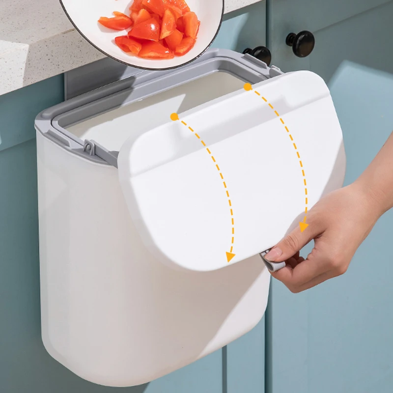 Household Plastic mini Rectangle Hanging Recycling Trash Can Garbage Bins Storage Bucket for Kitchen