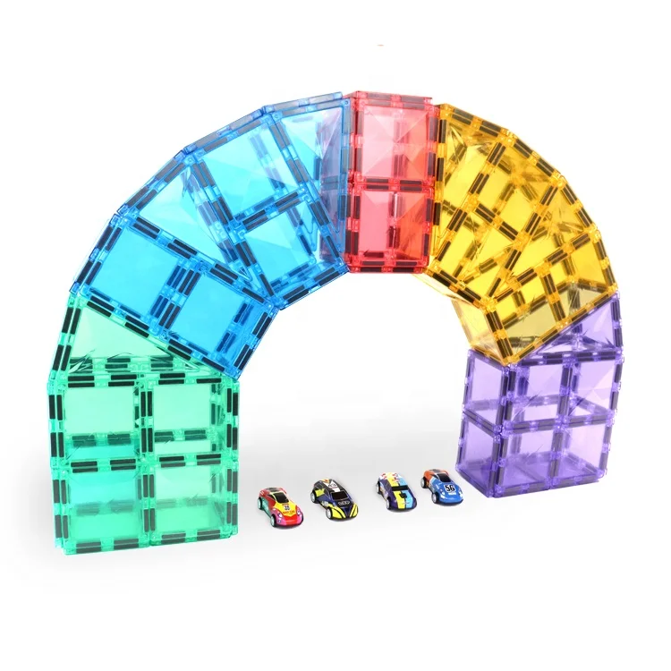 2024 New Style OEM ODM customized 3D Diamond Colorful Plastic Magnetic Blocks magnetic tiles for kids picasso  magnetic tile toy