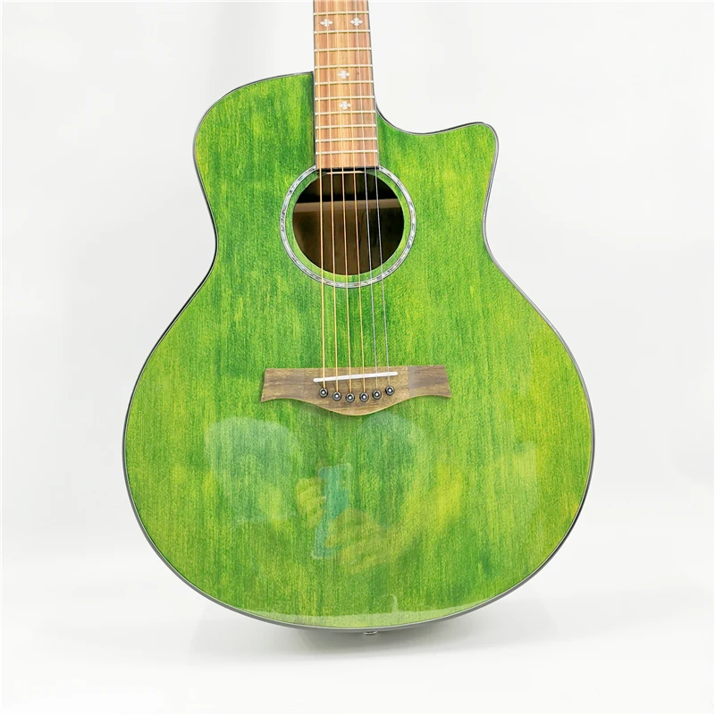 
Hot Selling 41 Inch Musical Instrument Spruce Wood Electric Acoustic Guitar 