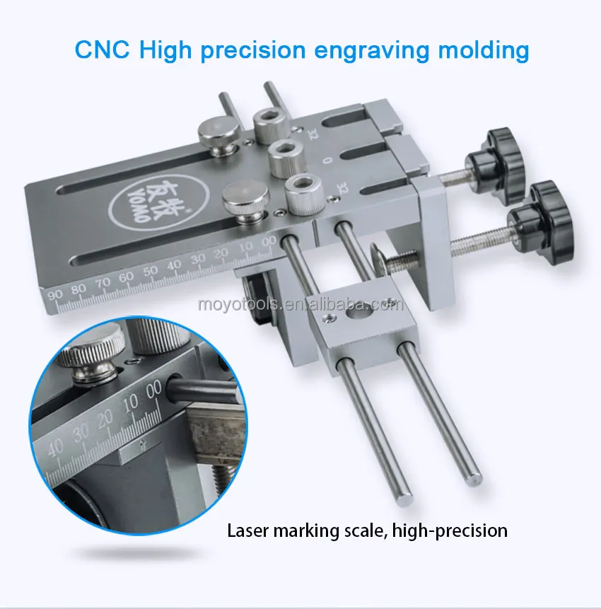 Upgrade Precision 3 In 1 Dowelling Jig Wood Hole Drilling Guide Woodworking Tool Kit With 600 mm Rods and Auxiliary Board