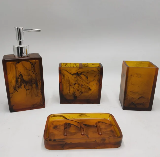 Cheap Wholesale Bathroom Decor Bathroom Tray Bathroom Products 4pcs Sets