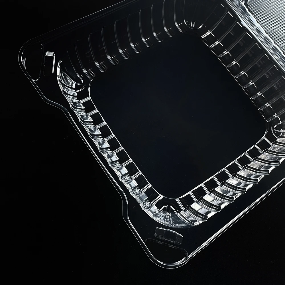 Custom Plastic Food Clamshell Disposable PLA Plastic Food Container Clear Take Away Plastic Box For Bakery Fruit Vegetable