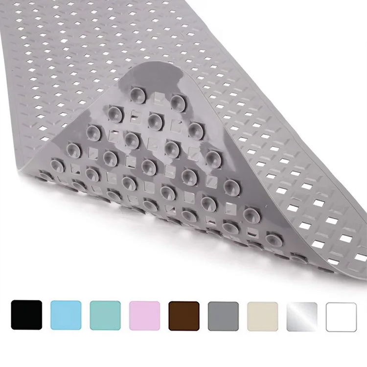 Stylish Machine Washable Ultra Soft Bathtub Mat Custom Lengthened Pvc Bathroom Non-slip Mat With Suction Cup