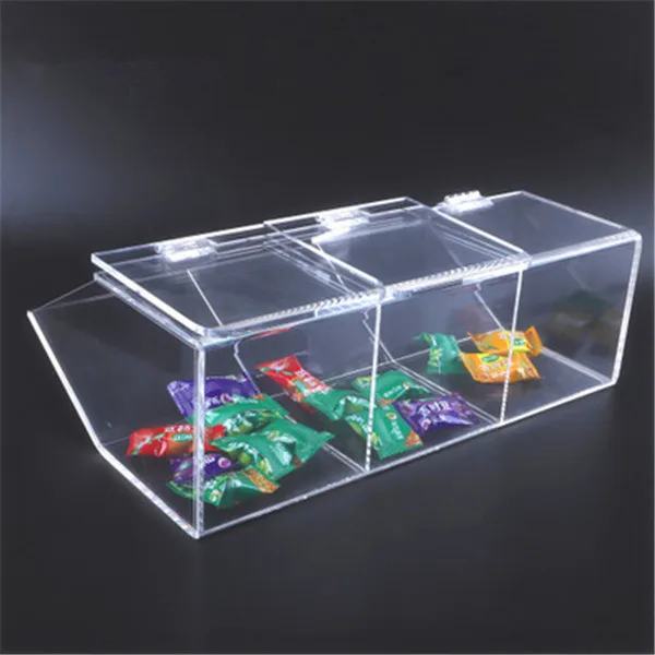 Customized Acrylic Counter Plastic Candy Display Box Clear Food Candy Packaging for store