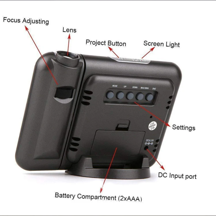 Wholesale Digital Weather Lcd Snooze Station Display Projector Alarm Clock