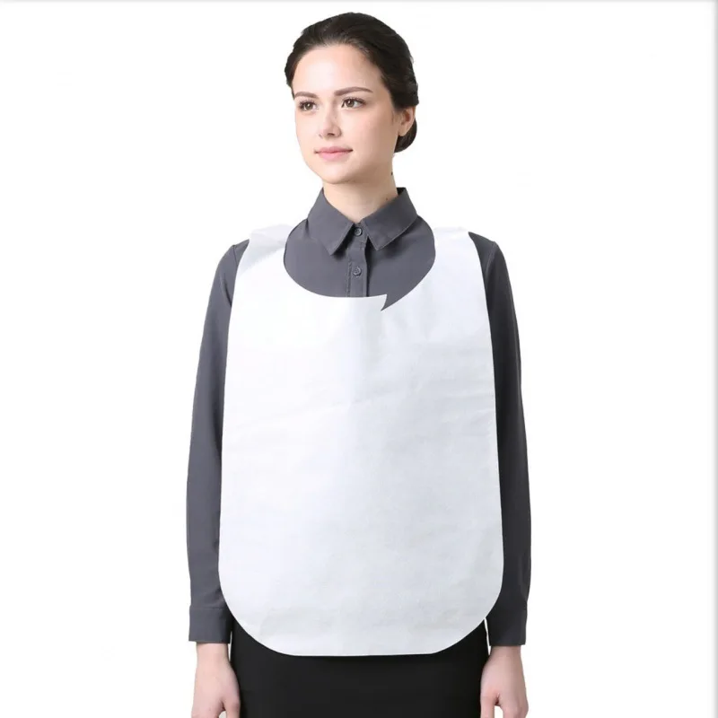 cheap Custom restaurant logo printed white non woven disposable apron bulk