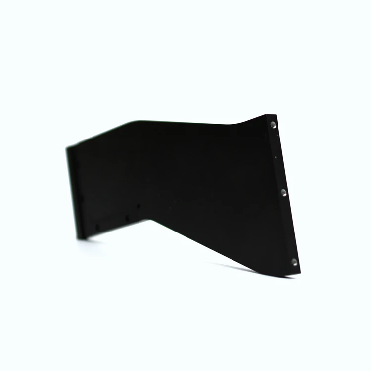 Manufacturers wholesale turning precision parts black anodized aluminum panel with bolt holes cnc machining services