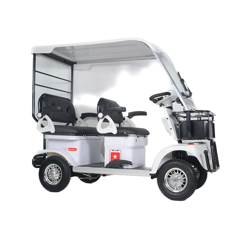 650W Chinese 2 seats 4 wheeled electric sightseeing car/family use quadricycle Passenger And Cargo Adult