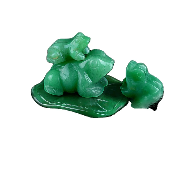 Зеленая статуя авантюриновая лягушка маленькая вырезанная вручную карманная исцеляющая кристаллическая скульптура животных 1 5 дюймов