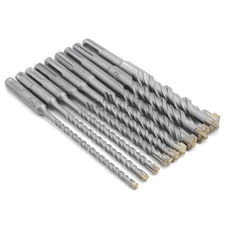 110/160/210mm SDS Plus Masonry Crosshead Twin spiral Hammer Drill Bits 6/8/10/12/14/16mm Twist Drill Bit for Woodworking & Metal
