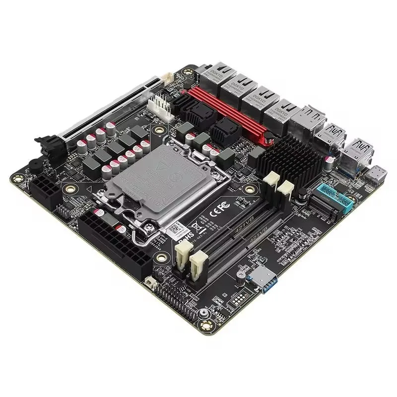 N19 vPro Q670 NAS Motherboard Suitable For 12/13/14th Gen LGA1700 CPU |6*NVMe|6*SATA3.0|2*DDR5|4X2.5G Network ITX Motherboard