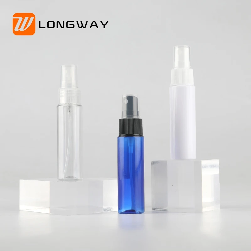 Wholesale PET Logo Printed 30ml Plastic Hair Mist Spray Pump Bottle with Cap for Perfume Cosmetic Packaging 1oz 30 ml
