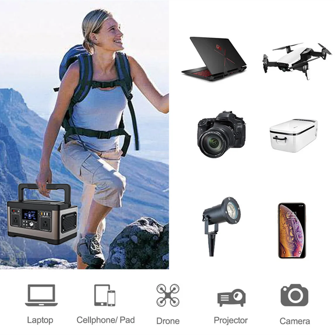 Raaya Buy Power Station Portable Power Station Wireless Charging Emergency Portable 500W Power Station