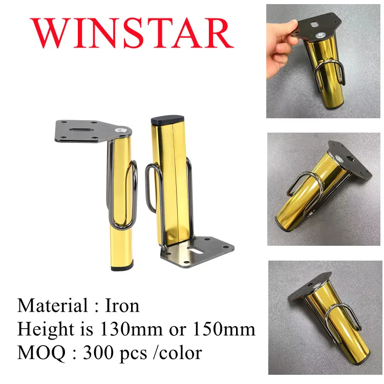 WINSTAR Steel Feet Table Cabinet Bathroom Silver Sofa Bed Leg Increase Support Bedside Table Legs