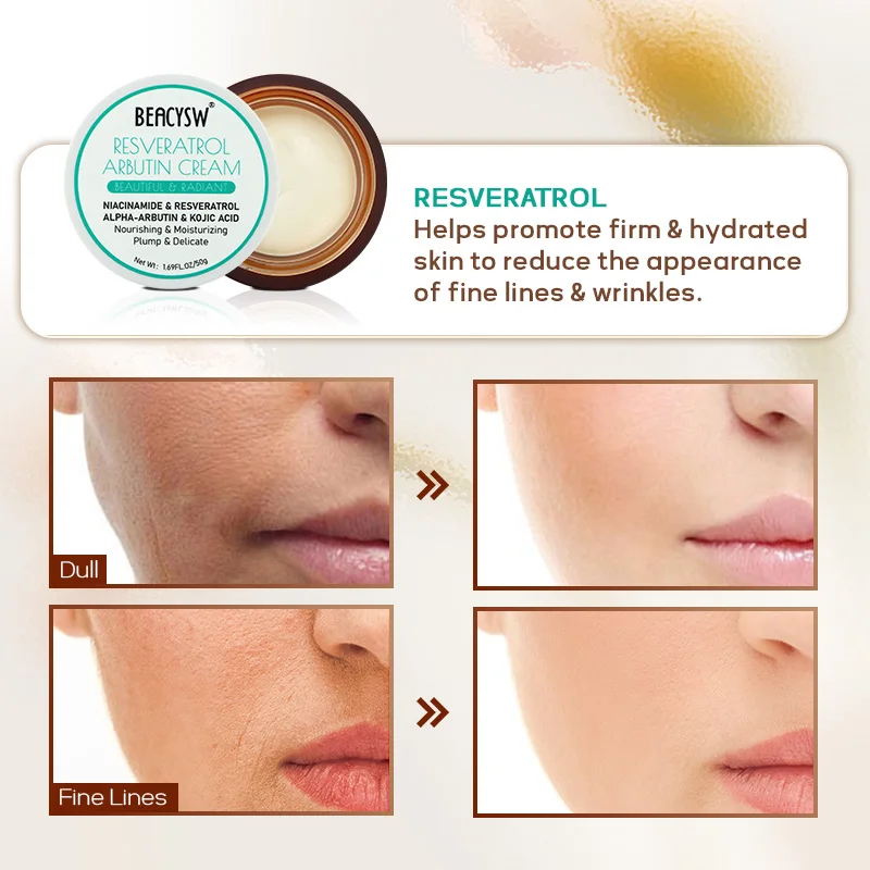 Customized Resveratrol Arbutin Cream For Plump, Delicate And Bright Skin Care