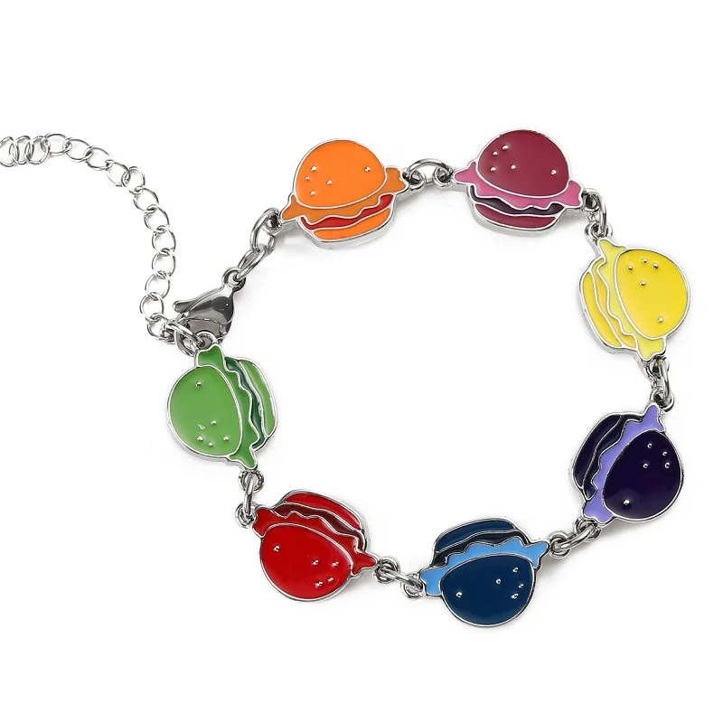 custom stainless steel colourful polished charm bracelet no fading metal bulk charms for bracelets
