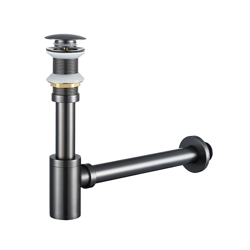 Round Bottle P Trap Basin Sink Waste Trap with Pop Up Basin Drain