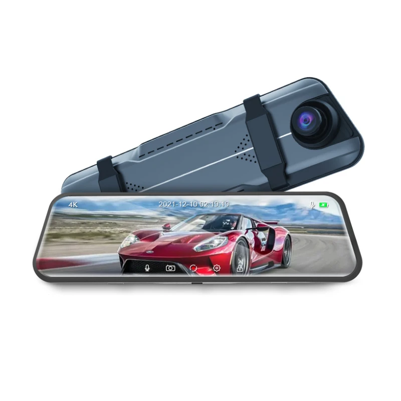 10 inch Touch Screen Stream Media 4K Car DVR Rear View Mirror Video Recorder Dash Cam Car Camera for Car & Trucks