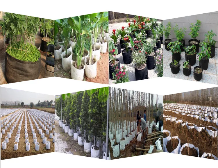 4- 10 Gallon Non Woven Grow Bags Felt Grow bag for Potato/Plant Container/Aeration Fabric Pots With Handles