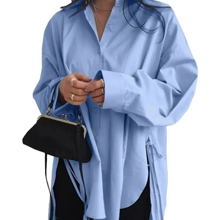 YP Woman Summer Clothes Fashion 2021 Ladies Blouse Tops Oversized Designer Lace Up Spring Plus Size Shirts for Women Blouses