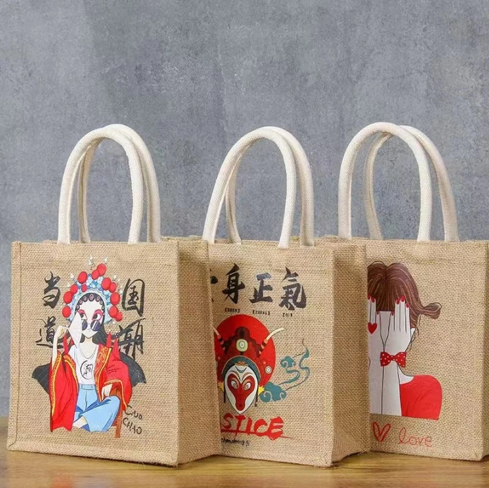 Jute bags can be customized oil painting cheap manufacturers direct wholesale