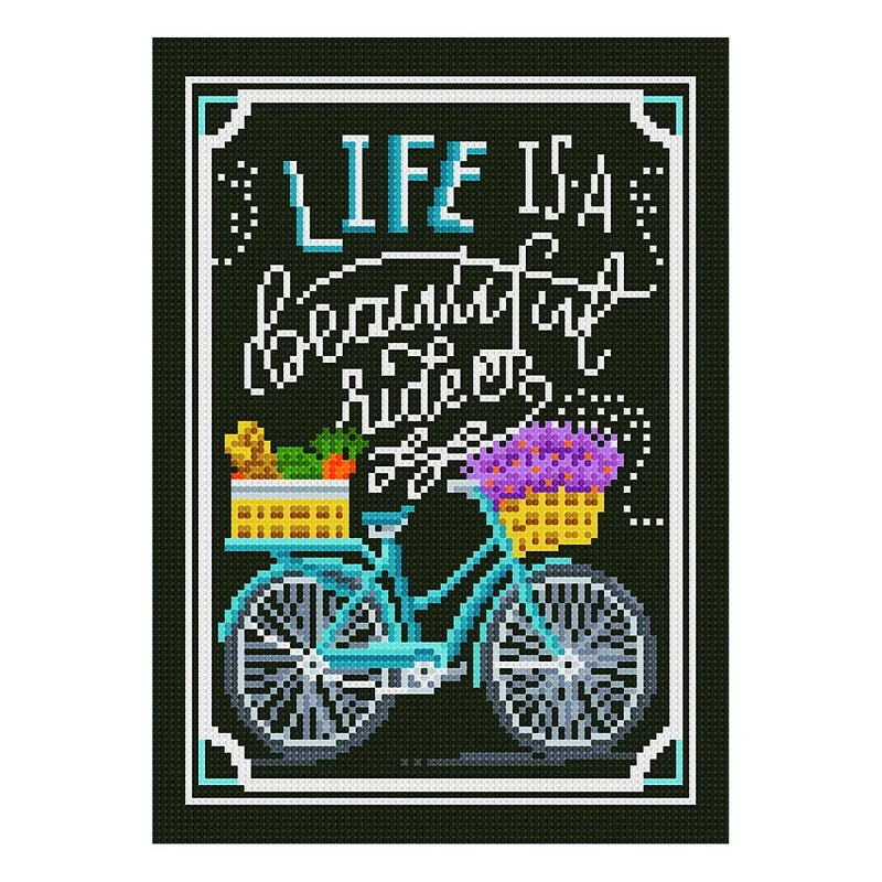 Креативная настенная живопись искусство ремесла велосипед цветы узор светящийся 5d набор для алмазной живописи своими