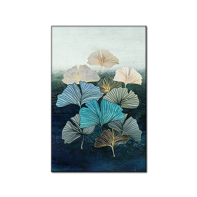 Still life diamond painting porch decoration modern simple living room dining room wall painting ginkgo leaf painting vertical p