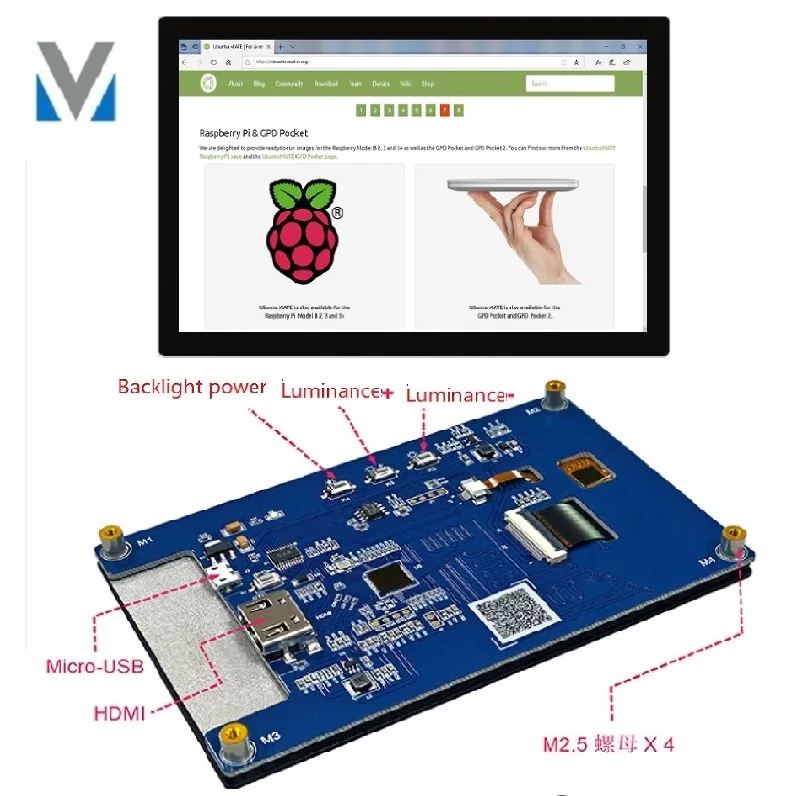 5 inch ips full view lcd screen 1280*720 800 nits brightness raspberry pi touch screen