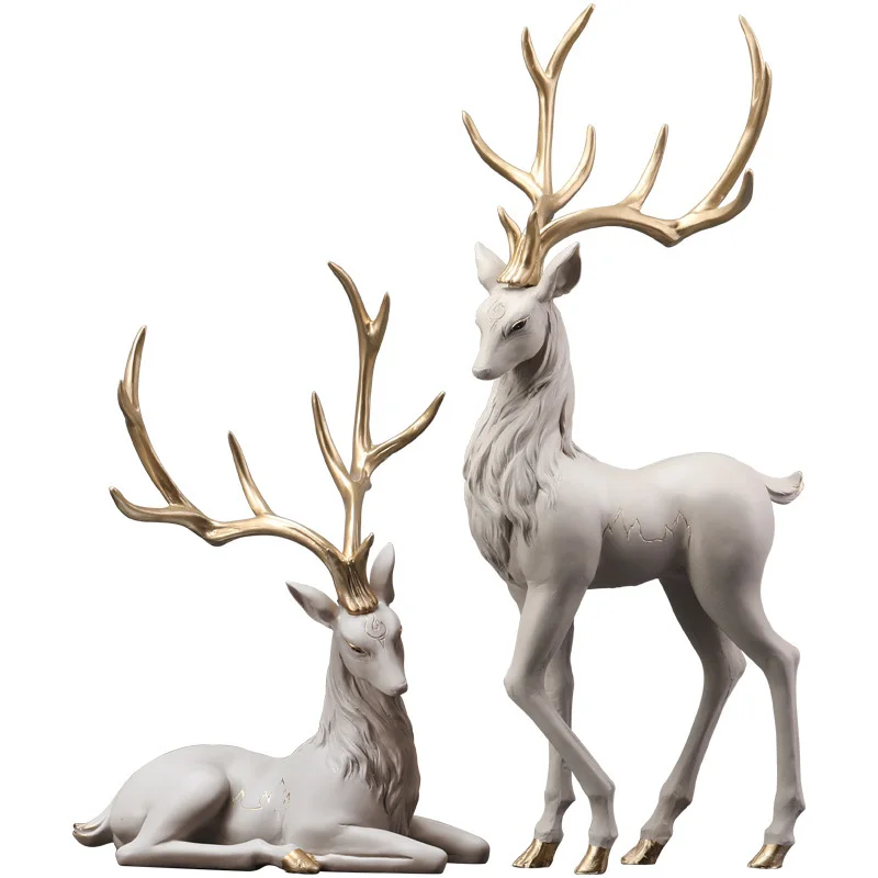European Resin Deer Sculpture Small Resin Deer Decoration for Home Decoration