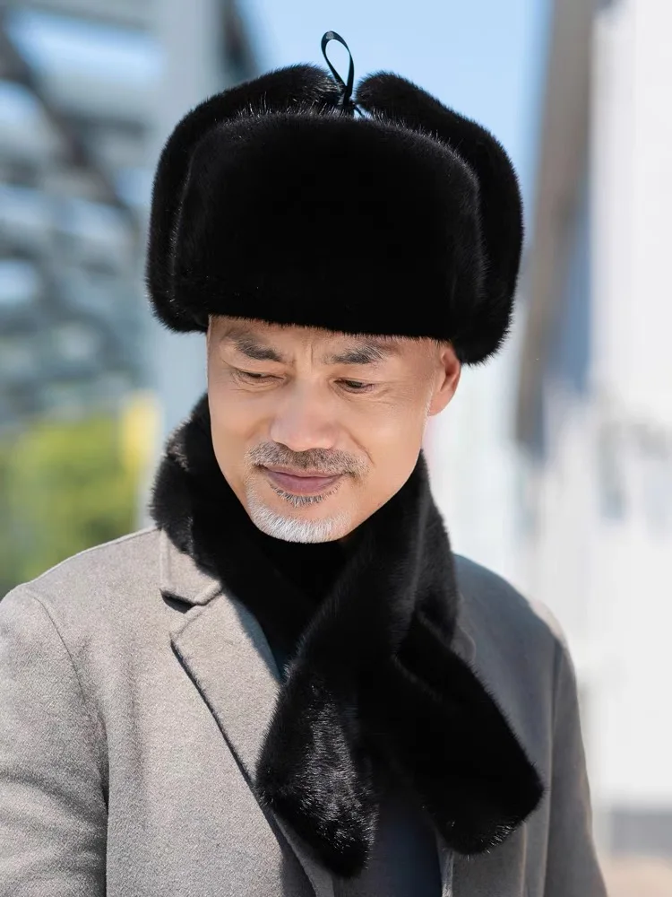 CX-C-170B Fashion Mink Fur Russian Style Mens Winter Hats