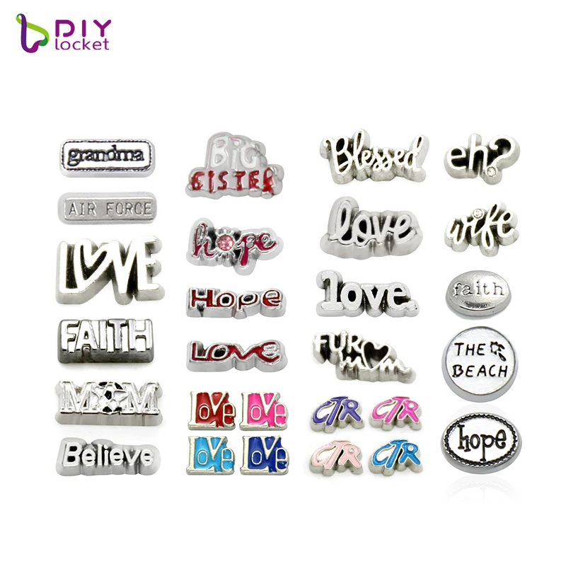 Wholesale Mix Style Mini  Floating Locket Charm For Floating Locket Necklace Accept Personalized Customization