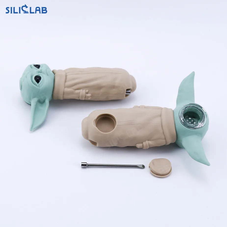 Силиконовая трубка для курения, курительная трубка для детей, трубка для курения из травы, меда, табака, стеклянная дымовая трубка с инструментом Dabs