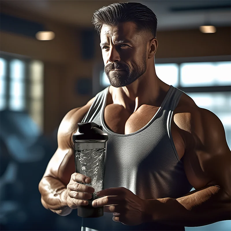 Ready to Ship 600 ML Custom Logo Electric Shaker Bottle for Gym and Sports Food Grade Material Protein Powder Shker