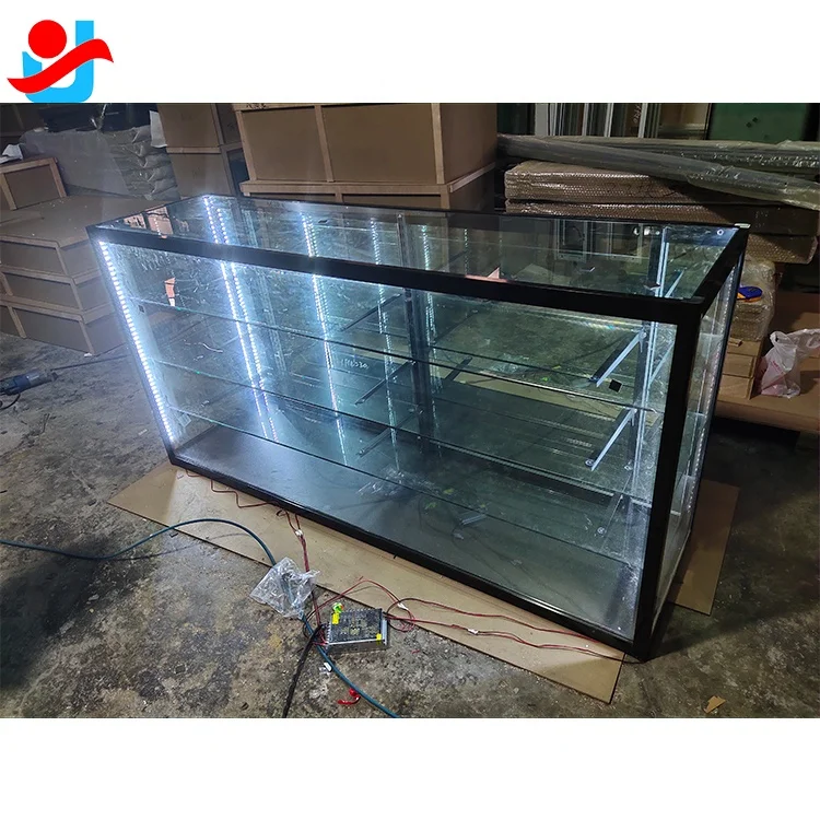  70 'L отдельно стоящая стеклянная витрина для магазина