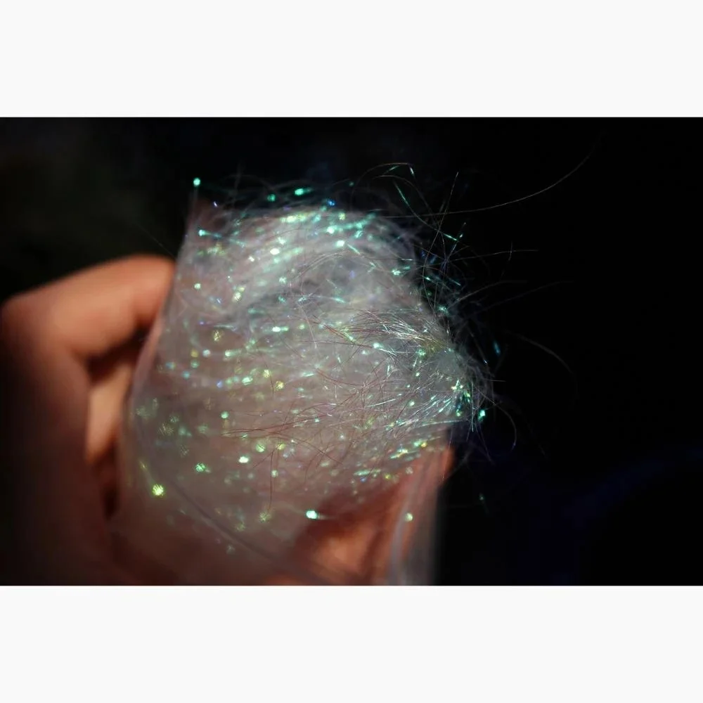 Pearl White Long Ice Dub  Synthetic Sparkle Fibers For Nymph Salmon Trout Fly Tying Dubbing Materials