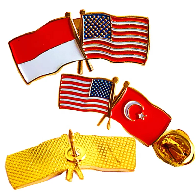 Hot Selling US Flag Design Hard Enamel Metal Lapel Pin Badge Pin
