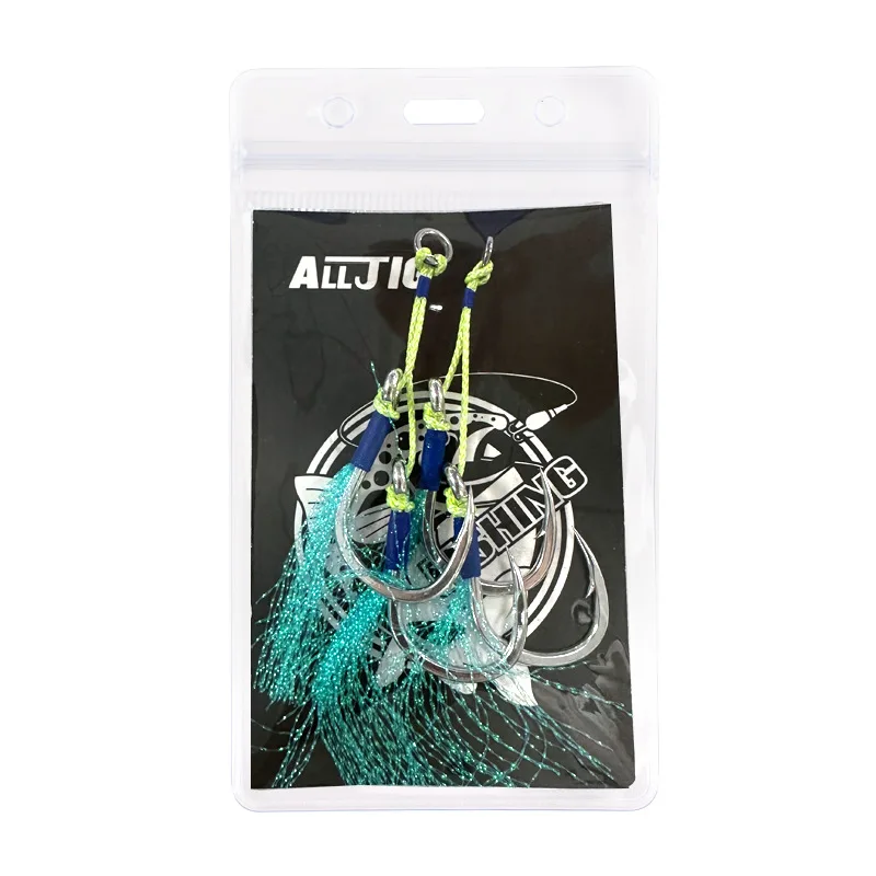 Wholesale Built-in steel Wire Jigging Hooks BKK Fishing Hook Deep-sea Ship Fishing Big Game Double Hooks