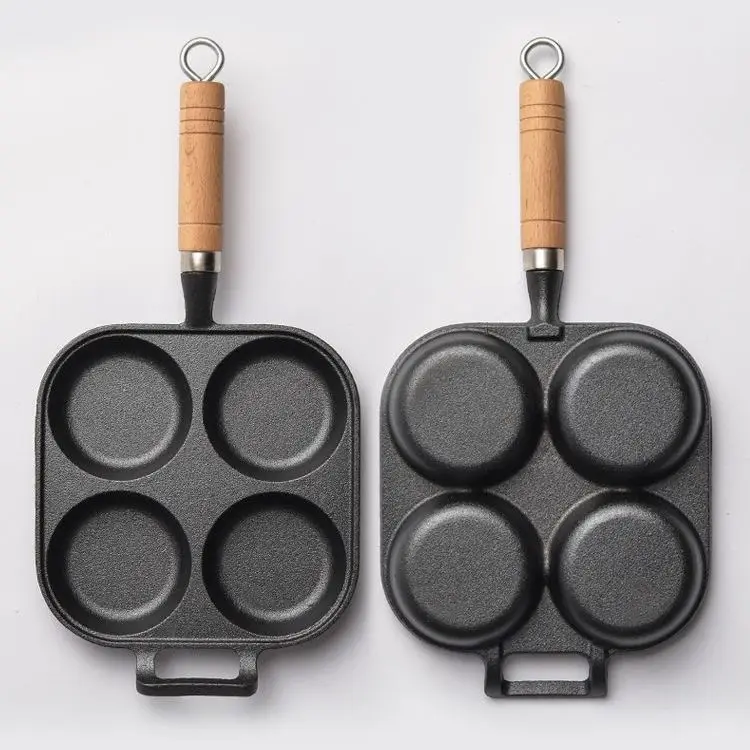 Egg Cooker Frying Pan 4-Cups Pre-seasoned Cast Iron