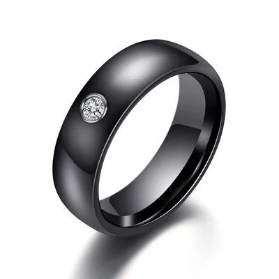 Hot Sale Personality Thick  Couple Rings Trend Diamond Rings Black White Ceramic Rings for Women Men