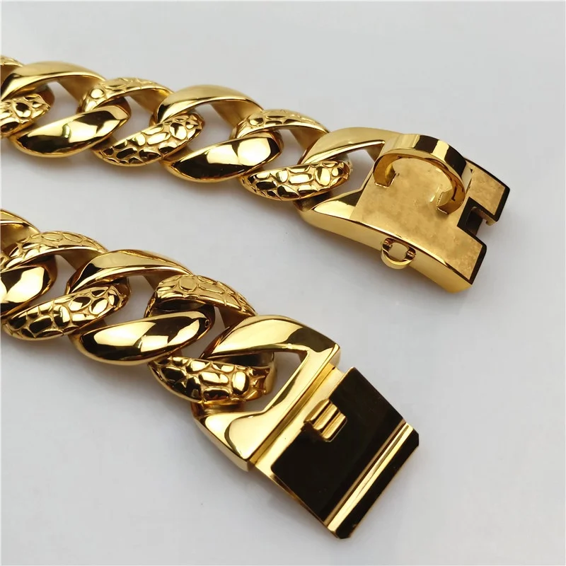 Роскошный поводок Bully Boxer Bulldog Bullies Pitbull 18K позолоченный кубинский дизайн с пятнистыми звеньями прочный большой Поводок для собак оптовый продавец