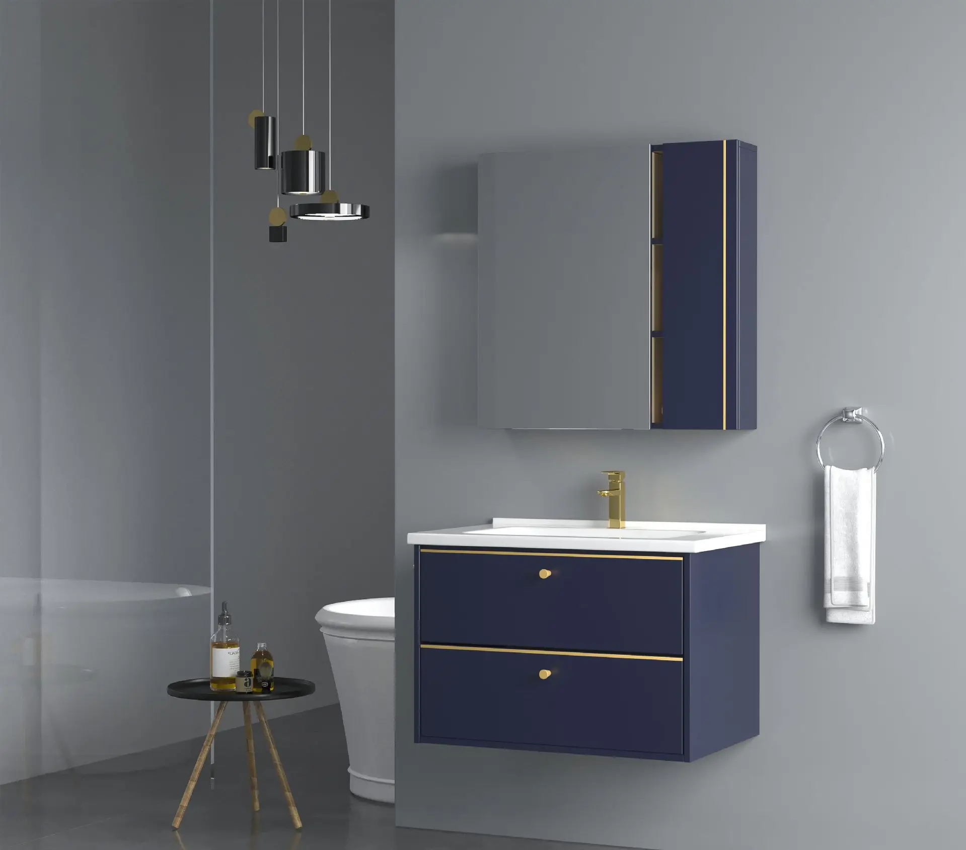 Wholesale Vanities Luxury Bathroom Vanity Cabinet With Mirror Custom Bathroom Furniture Cabinets