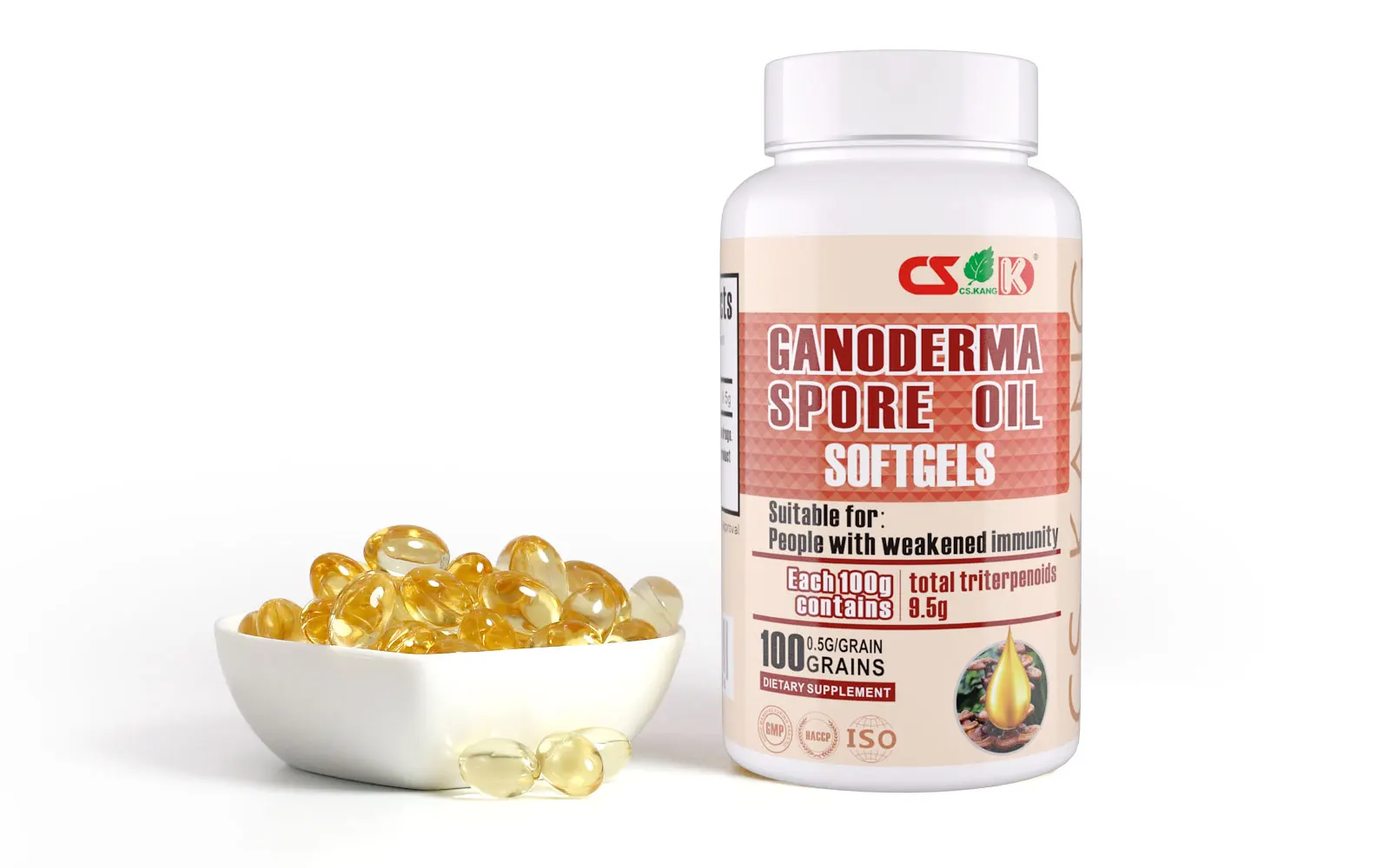 OEM/ODM Ganoderma lucidum Spore Oil Soft Capsules organic Reishi mushroom softgels Natural extract