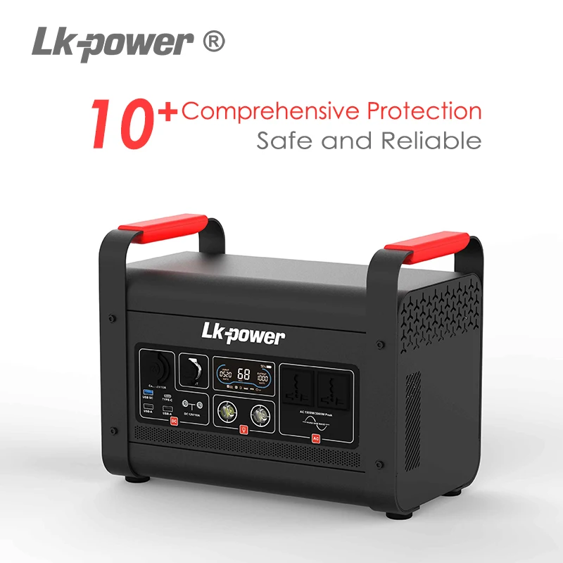 FCC CE RoHS MSDS UN38.3 Certified High Efficiency 1500W solar power generator portable with 12 months guarantee
