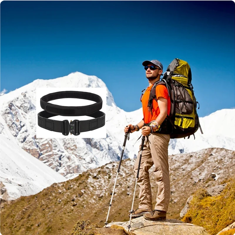 High Quality Double Side Metal Buckle Quick Release Nylon Tactical Belt For Men
